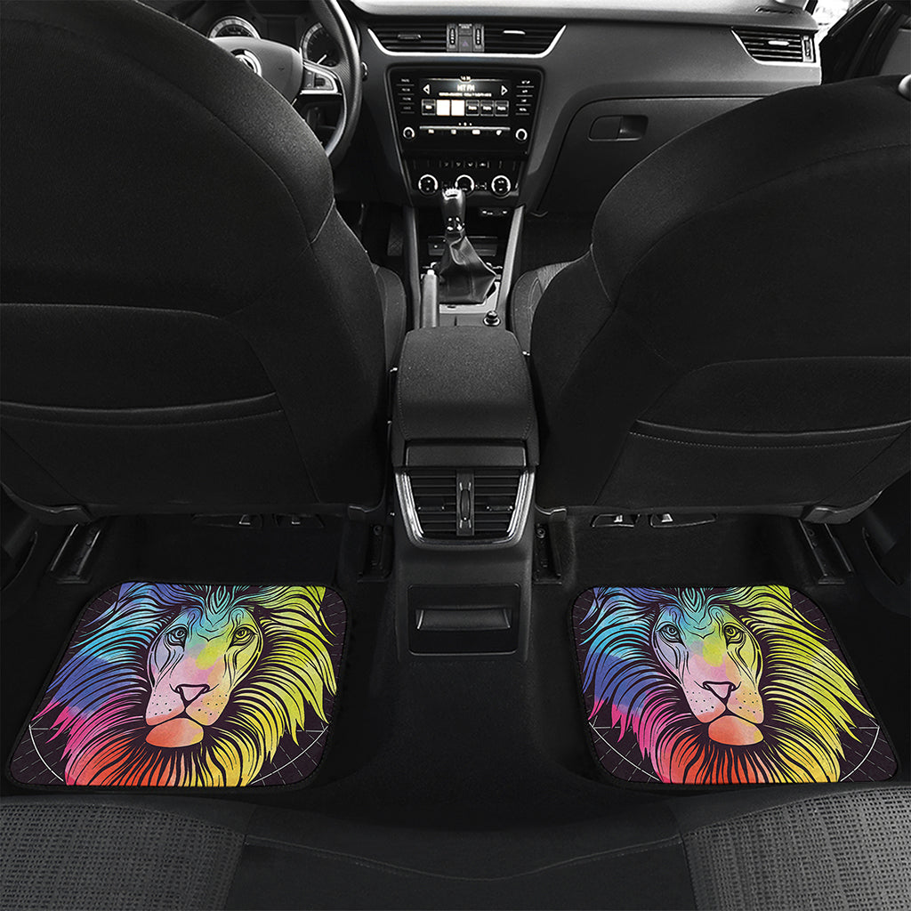 Colorful Leo Sign Print Front and Back Car Floor Mats