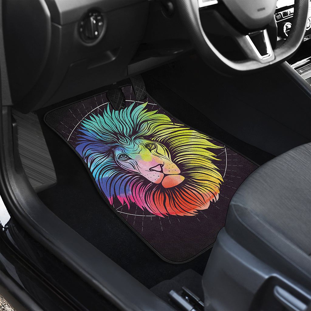 Colorful Leo Sign Print Front and Back Car Floor Mats