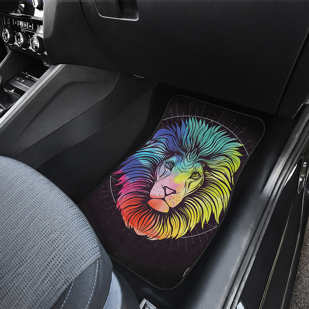 Colorful Leo Sign Print Front and Back Car Floor Mats