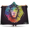 Colorful Leo Sign Print Hooded Blanket