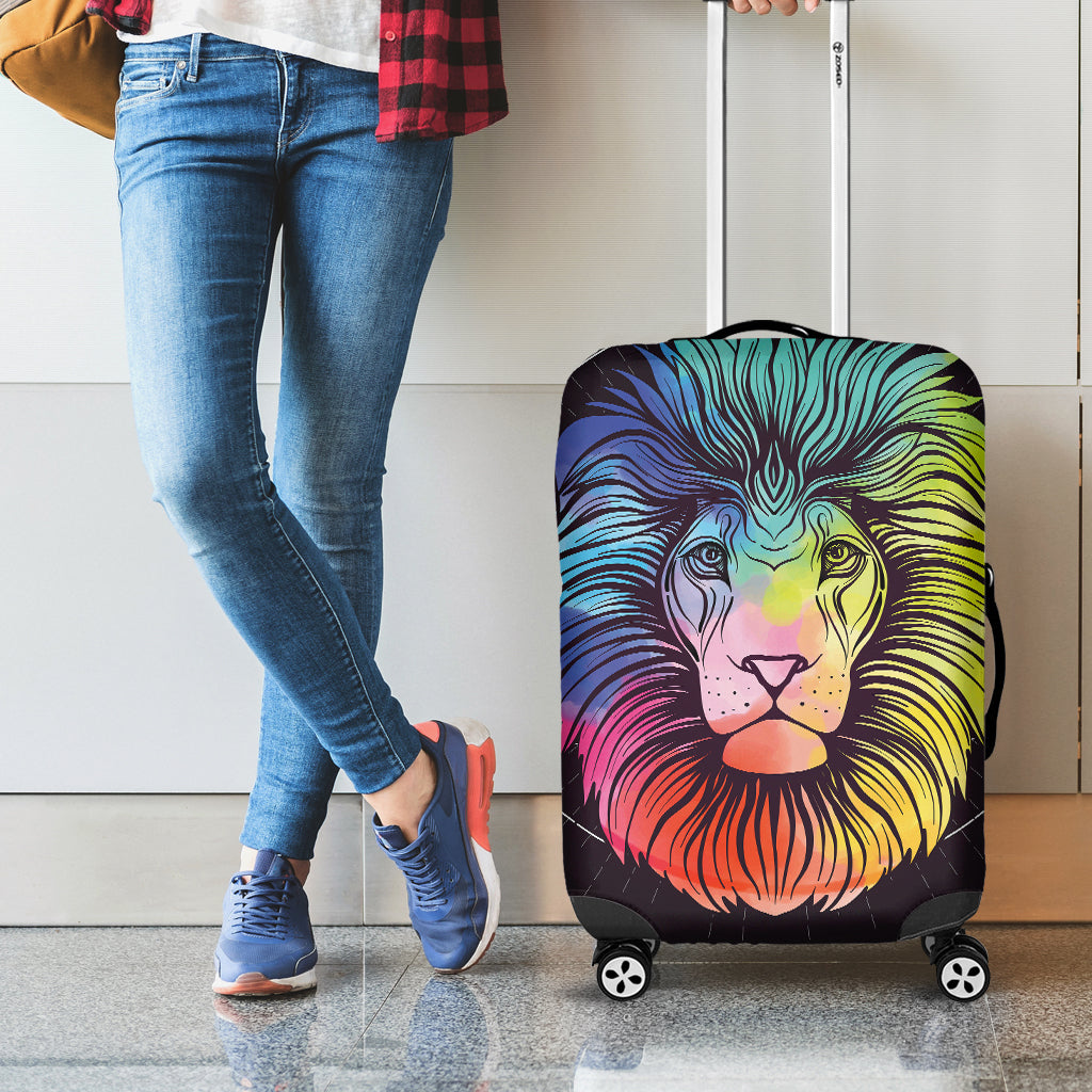 Colorful Leo Sign Print Luggage Cover