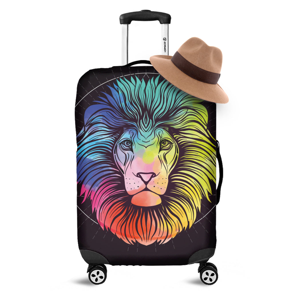 Colorful Leo Sign Print Luggage Cover