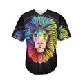 Colorful Leo Sign Print Men's Baseball Jersey