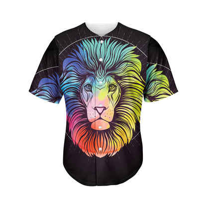 Colorful Leo Sign Print Men's Baseball Jersey