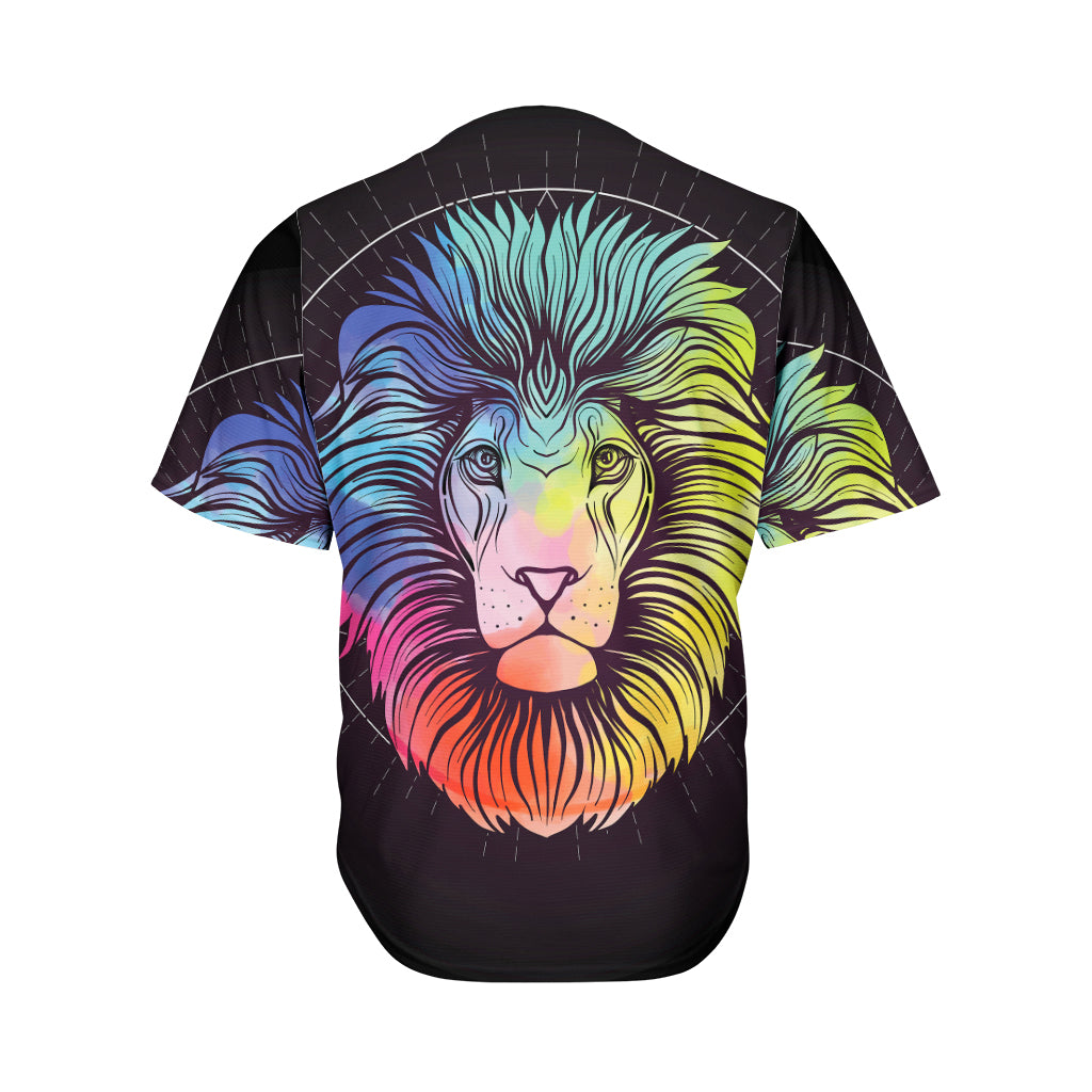 Colorful Leo Sign Print Men's Baseball Jersey