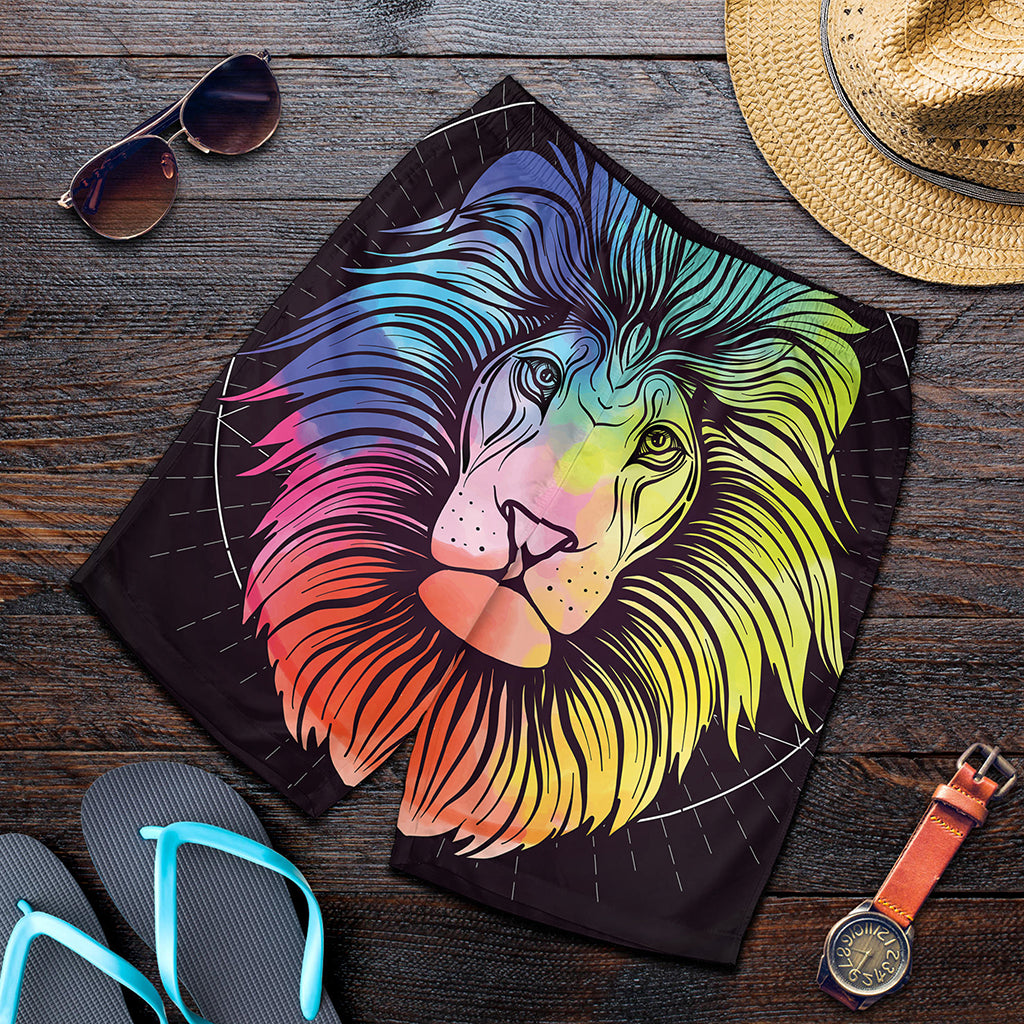 Colorful Leo Sign Print Men's Shorts