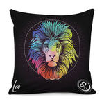 Colorful Leo Sign Print Pillow Cover