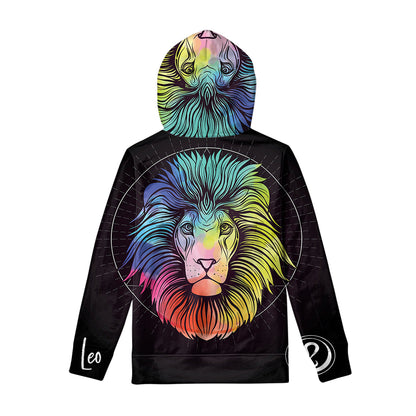 Colorful Leo Sign Print Pullover Hoodie