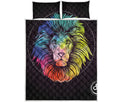 Colorful Leo Sign Print Quilt Bed Set