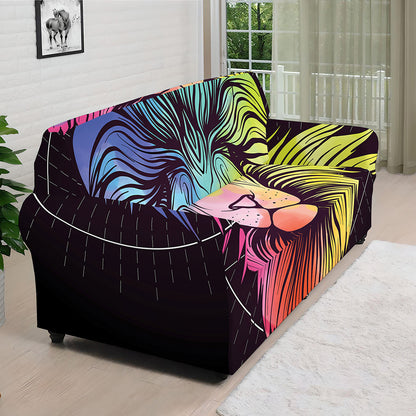 Colorful Leo Sign Print Sofa Cover