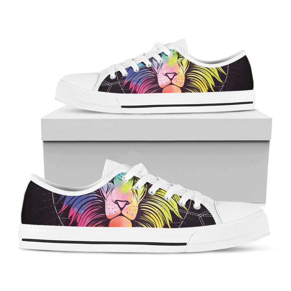 Colorful Leo Sign Print White Low Top Shoes
