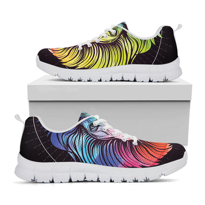 Colorful Leo Sign Print White Sneakers