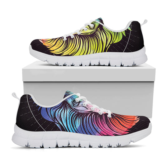 Colorful Leo Sign Print White Sneakers