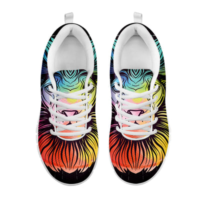 Colorful Leo Sign Print White Sneakers