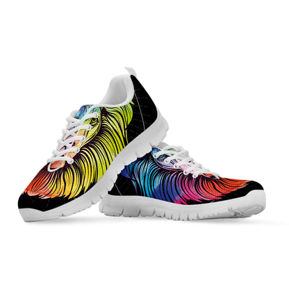 Colorful Leo Sign Print White Sneakers