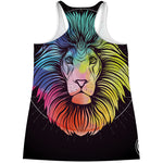 Colorful Leo Sign Print Women's Racerback Tank Top