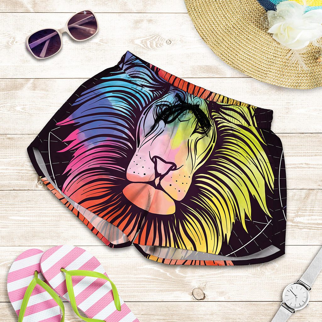 Colorful Leo Sign Print Women's Shorts