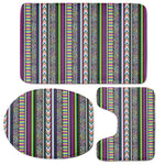 Colorful Leopard Navajo Tribal Print 3 Piece Bath Mat Set