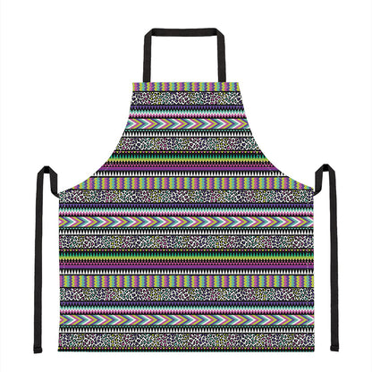 Colorful Leopard Navajo Tribal Print Apron