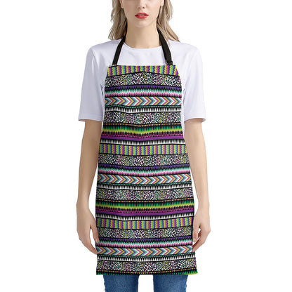 Colorful Leopard Navajo Tribal Print Apron