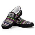 Colorful Leopard Navajo Tribal Print Black Slip On Sneakers