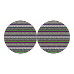 Colorful Leopard Navajo Tribal Print Car Coasters