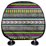 Colorful Leopard Navajo Tribal Print Car Headrest Covers