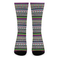 Colorful Leopard Navajo Tribal Print Crew Socks