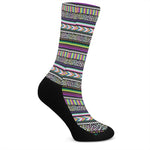 Colorful Leopard Navajo Tribal Print Crew Socks