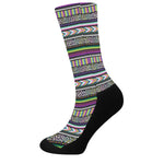 Colorful Leopard Navajo Tribal Print Crew Socks