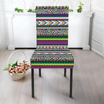 Colorful Leopard Navajo Tribal Print Dining Chair Slipcover