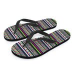 Colorful Leopard Navajo Tribal Print Flip Flops