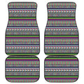 Colorful Leopard Navajo Tribal Print Front and Back Car Floor Mats