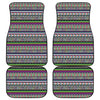 Colorful Leopard Navajo Tribal Print Front and Back Car Floor Mats