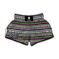 Colorful Leopard Navajo Tribal Print Muay Thai Boxing Shorts