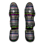 Colorful Leopard Navajo Tribal Print Muay Thai Shin Guard