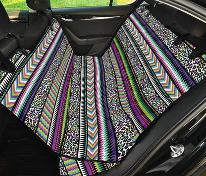 Colorful Leopard Navajo Tribal Print Pet Car Back Seat Cover