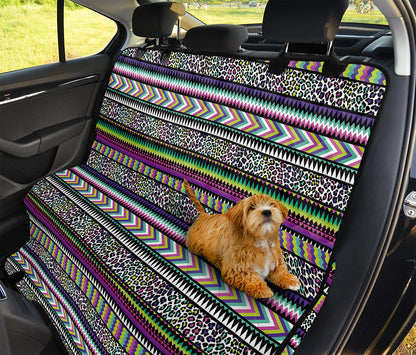Colorful Leopard Navajo Tribal Print Pet Car Back Seat Cover