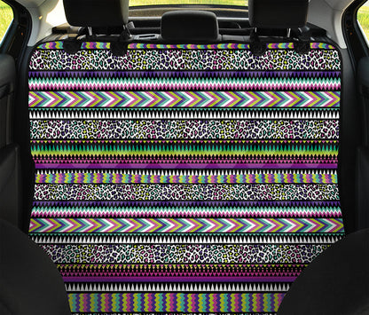 Colorful Leopard Navajo Tribal Print Pet Car Back Seat Cover