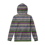 Colorful Leopard Navajo Tribal Print Pullover Hoodie