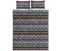 Colorful Leopard Navajo Tribal Print Quilt Bed Set