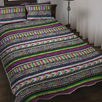 Colorful Leopard Navajo Tribal Print Quilt Bed Set
