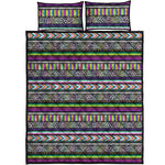 Colorful Leopard Navajo Tribal Print Quilt Bed Set