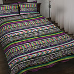 Colorful Leopard Navajo Tribal Print Quilt Bed Set