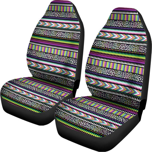 Colorful Leopard Navajo Tribal Print Universal Fit Car Seat Covers