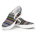 Colorful Leopard Navajo Tribal Print White Slip On Sneakers