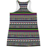 Colorful Leopard Navajo Tribal Print Women's Racerback Tank Top