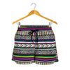 Colorful Leopard Navajo Tribal Print Women's Shorts