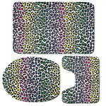 Colorful Leopard Print 3 Piece Bath Mat Set