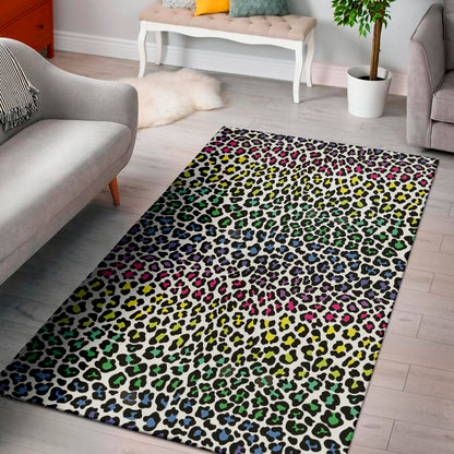 Colorful Leopard Print Area Rug